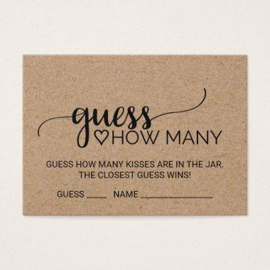 Simple Faux Kraft Guess How Many Kisses Invitations