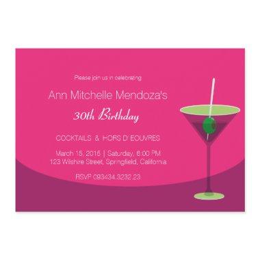 Simple Feminine Chic Pink Cocktail Party Invitations