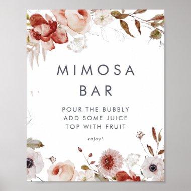 Simple Floral Bridal Shower Mimosa Bar Sign