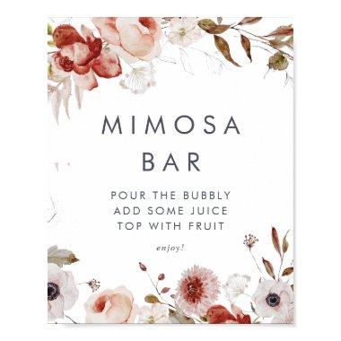 Simple Floral  Mimosa Bar Sign