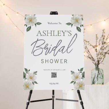 Simple Floral  QR Code Welcome Sign