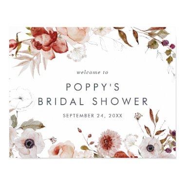 Simple Floral Bridal Shower Welcome Poster