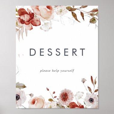 Simple Floral Dessert Sign