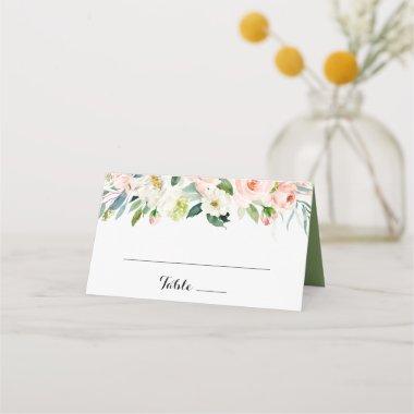 Simple Floral Green Calligraphy Wedding Place Invitations