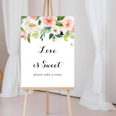 Simple Floral Green Foliage Love Is Sweet Sign