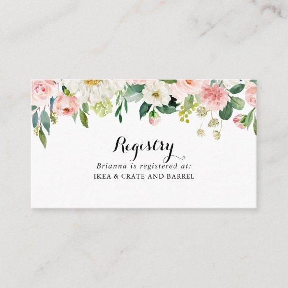 Simple Floral Green Foliage Wedding Gift Registry Enclosure Invitations