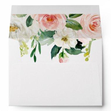 Simple Floral Green Foliage Wedding  Envelope