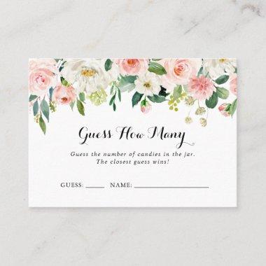 Simple Floral Green Guess How Many Game Invitations
