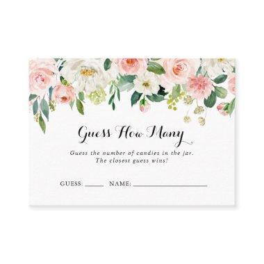 Simple Floral Green Guess How Many Game Invitations