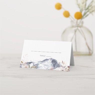 Simple Floral Mountain Folded Wedding Place Invitations