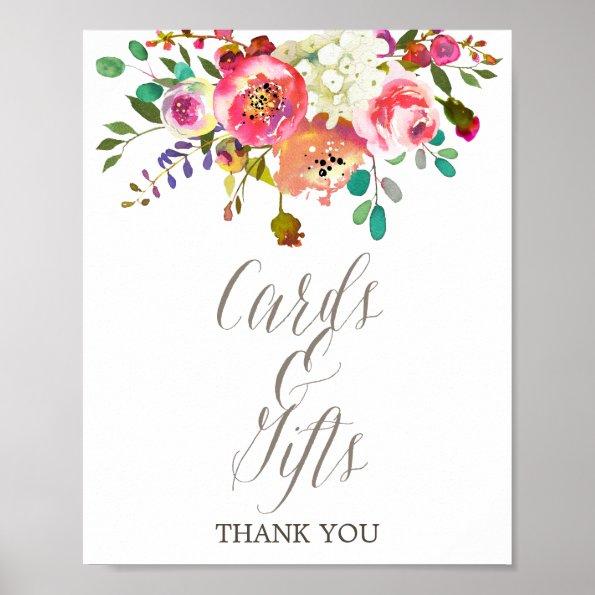 Simple Floral Watercolor Bouquet Invitations & Gifts Poster