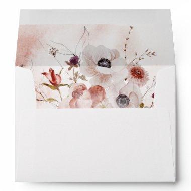 Simple Floral Wedding Invitations Envelope