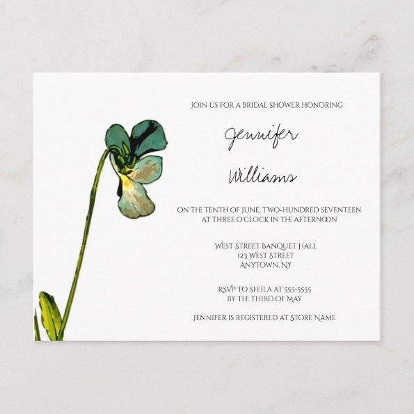 Simple flower bridal shower invitations
