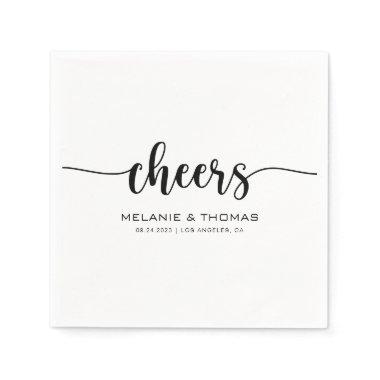Simple Formal Calligraphy Cheers Wedding Napkins