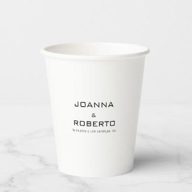 Simple Formal Minimalist Wedding Paper Cups