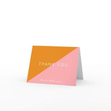 Simple Geometric Pink Orange Custom  Thank You