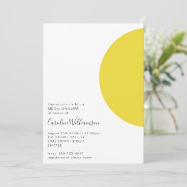 Simple Geometric Shapes Yellow Gray Bridal Shower Invitations