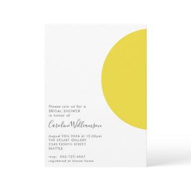 Simple Geometric Shapes Yellow Gray Bridal Shower Invitations