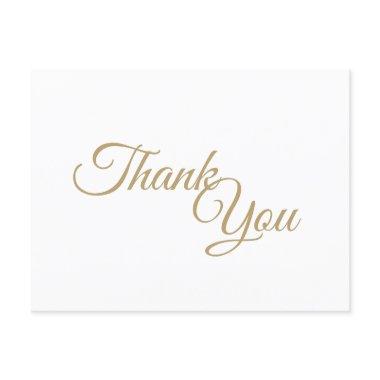 Simple Gold and White Calligraphy Thank You PostInvitations