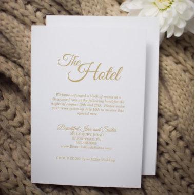 Simple Gold Calligraphy Accommodation Enclosure Invitations