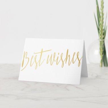Simple gold calligraphy "Best wishes" Invitations