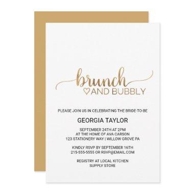 Simple Gold Calligraphy Brunch and Bubbly