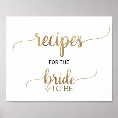 Simple Gold Calligraphy Recipes for the Bride Sign