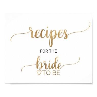 Simple Gold Calligraphy Recipes for the Bride Sign