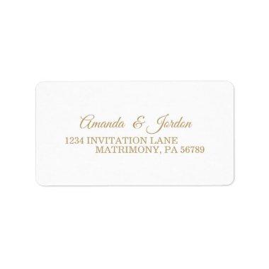 Simple Gold Calligraphy RSVP Address Label