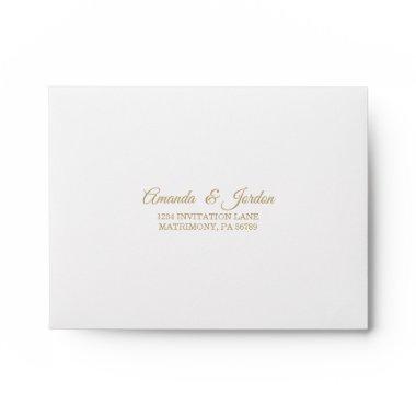 Simple Gold Calligraphy RSVP Envelope