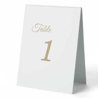 Simple Gold Calligraphy Table Number Table Tent Sign