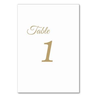 Simple Gold Calligraphy Table Numbers Sign
