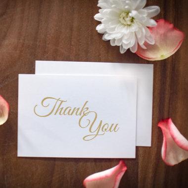 Simple Gold Calligraphy Thank You Flat Invitations