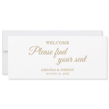 Simple Gold Calligraphy Wedding Seat Chart Header