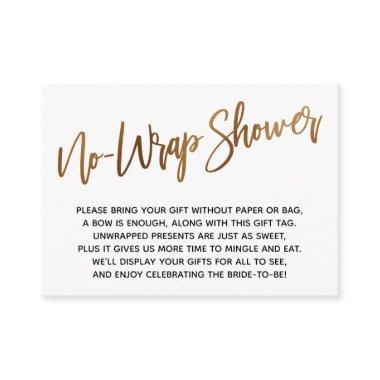 Simple Gold Handwriting No-Wrap Shower Enclosure Invitations