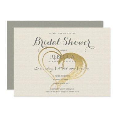 SIMPLE GOLD HEART TYPOGRAPHY Bridal Shower Invitations