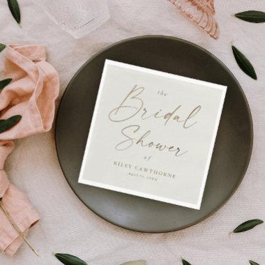 Simple Gold Script Bridal Shower Napkins