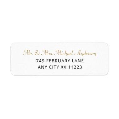 Simple Gold wedding return address labels