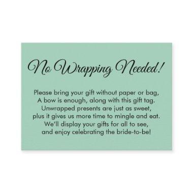 Simple Green No Wrapping Needed Bridal Shower Enclosure Invitations