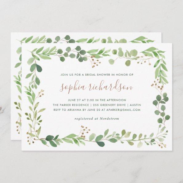 Simple Greenery | Bridal Shower Invitations