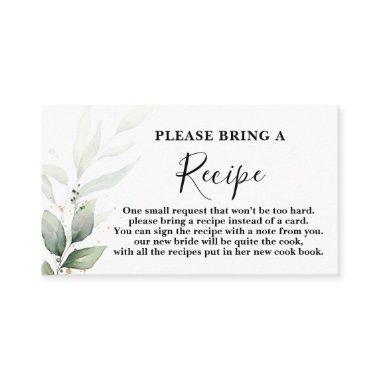 Simple Greenery Bridal Shower Recipe Invitations Request