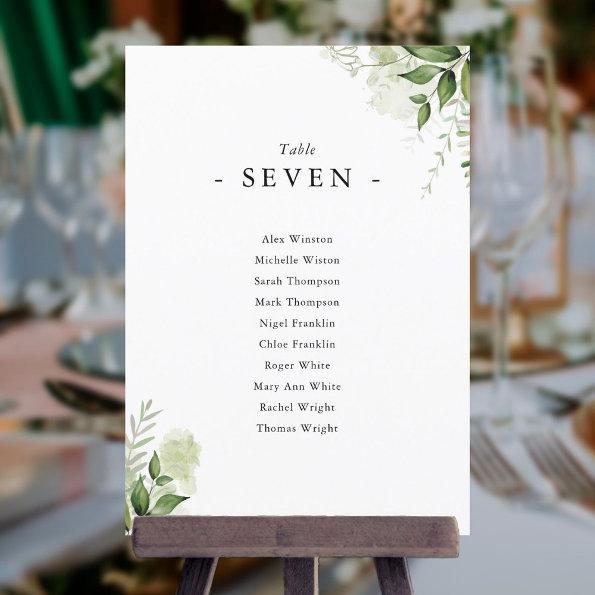 Simple Greenery Foliage Seating Plan Table Number