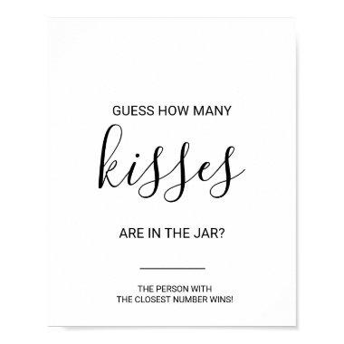 Simple Guess How Many Kisses Bridal Shower Game Poster