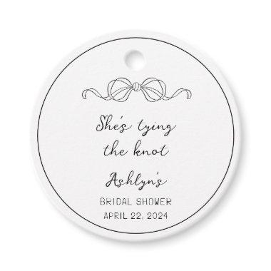 Simple Hand Drawn Shes Tying the Knot Gift Tag