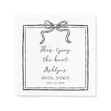 Simple Hand Drawn Shes Tying the Knot Napkins