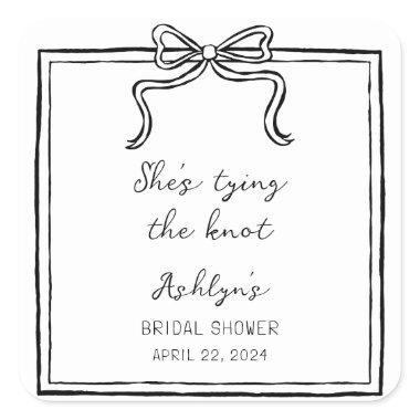Simple Hand Drawn Shes Tying the Knot Sticker