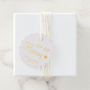 Simple Heart Gold Modern Bridal Shower Foil Favor Tags