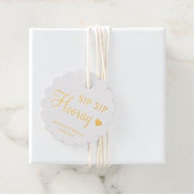 Simple Heart Gold Modern  Foil Favor Tags
