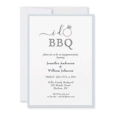 Simple I DO BBQ with ring engagement party Announcement