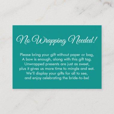Simple Jade "No Wrapping Needed" Bridal Shower Enclosure Invitations